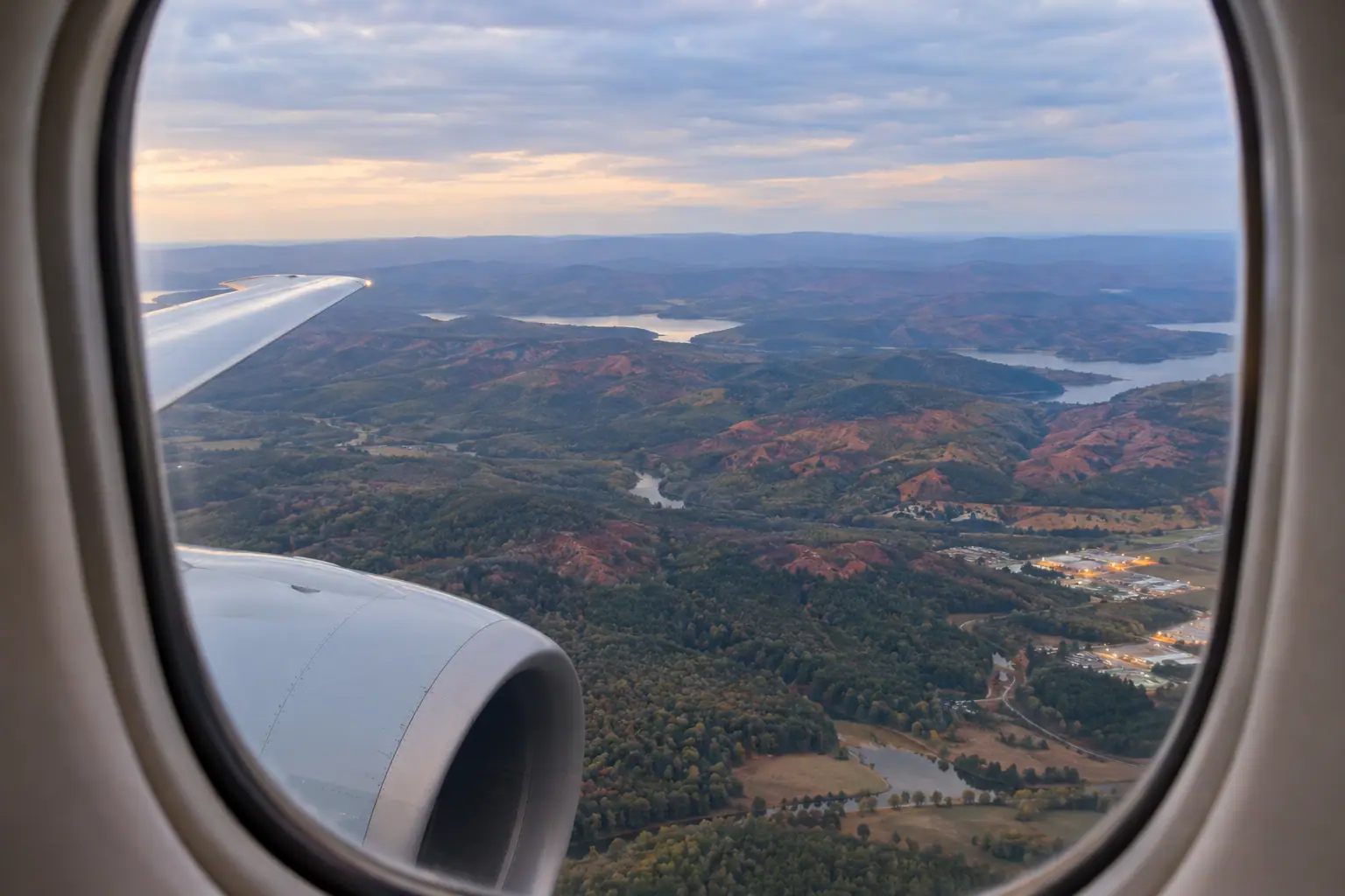 Atlanta area from a private jet window